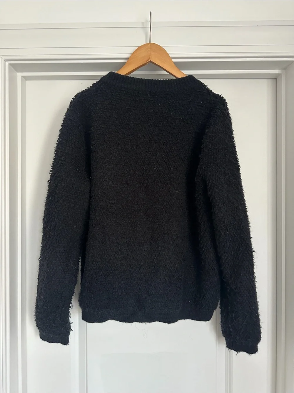 Line & Dot Black Teddy Bouclé Button Up Cardigan - Picture 6 of 7